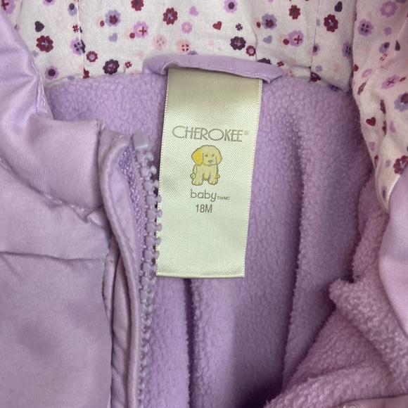 Cherokee Vintage Embroidered 18 Month 2 pc Snow Suit Purple - Picture 6 of 7